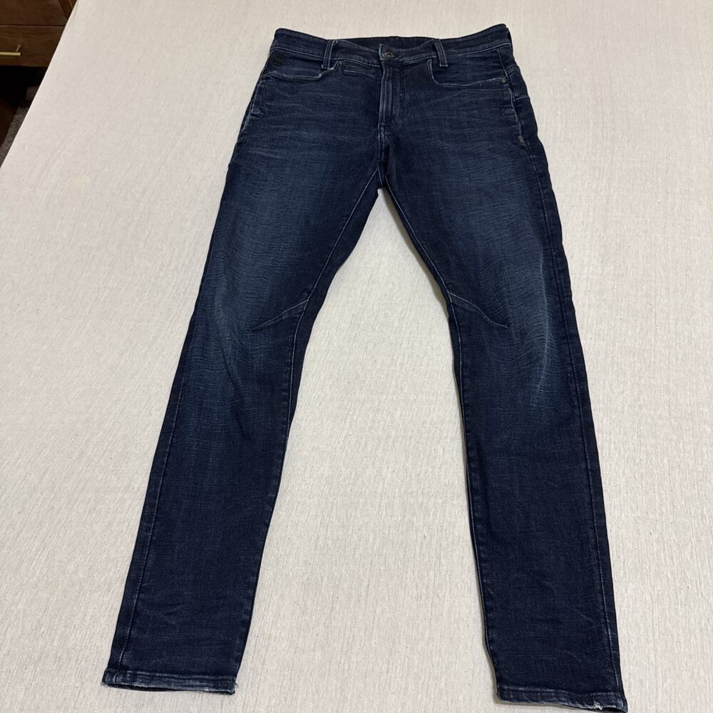 G-Star Raw D-Staq 3D Slim Denim Jeans Sz 32x32 Blue Motorcycle Rider EUC